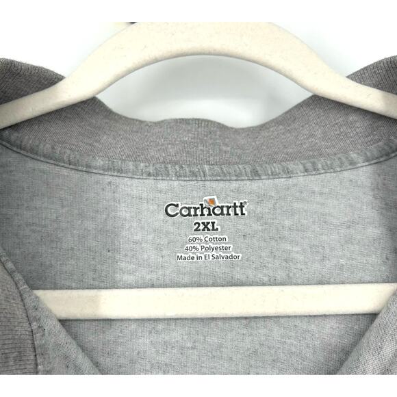 Carhartt Polo Heather Gray Men's 2XL Front Pocket - Picture 3 of 6